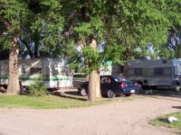 Camping spots at the RV park are nice and shady